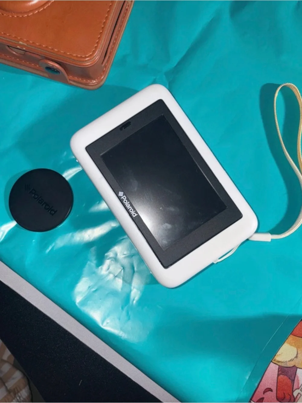 Polaroid White Instant Camera with Rainbow Accent